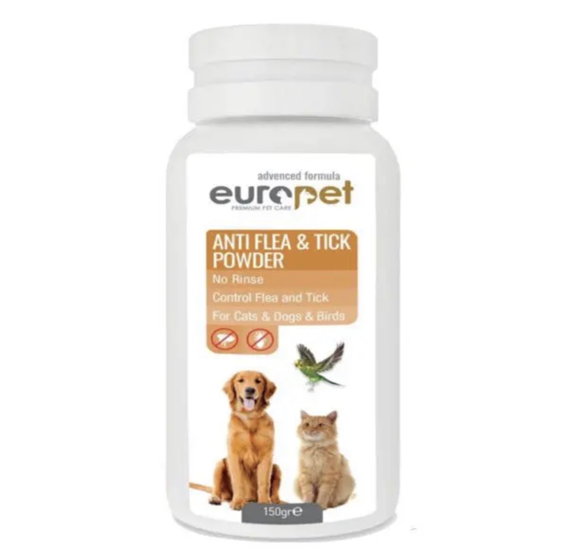 پودر ضد کک و کنه یوروپت مخصوص حیوانات خانگی anti flea & tick powder حجم 150 گرم