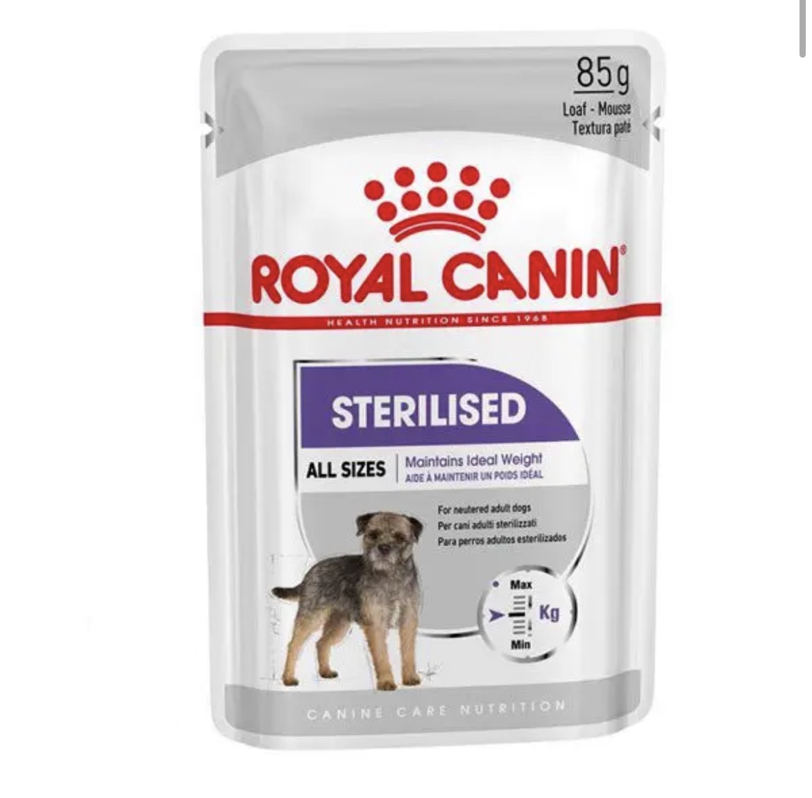 پوچ سگ عقیم استریلایزد رویال کنین Royal canin all sizes sterilised وزن 85 گرم