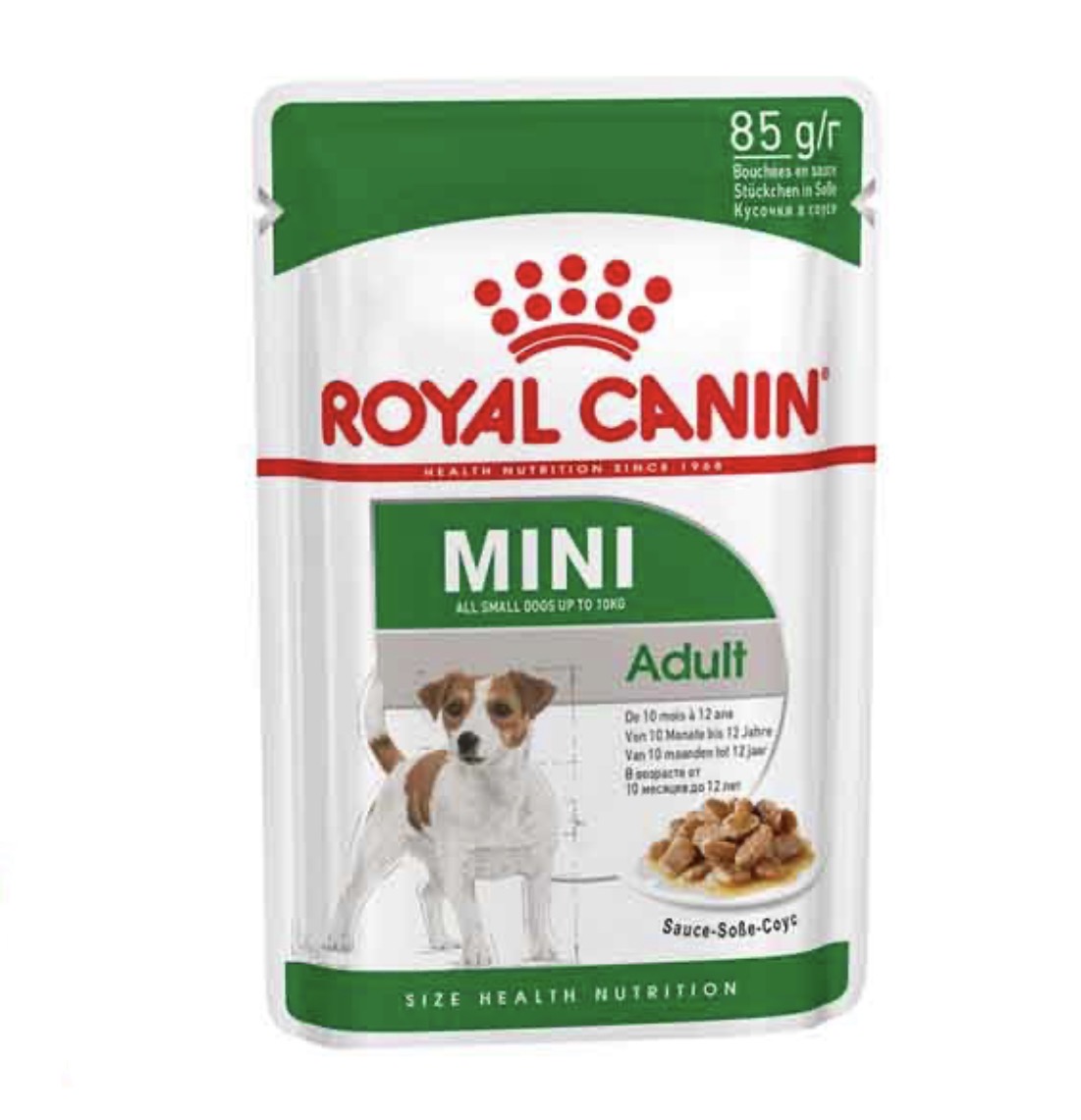 پوچ سگ بالغ نژاد کوچک رویال کنین مدل Royal Canin Mini Adult وزن 85 گرم